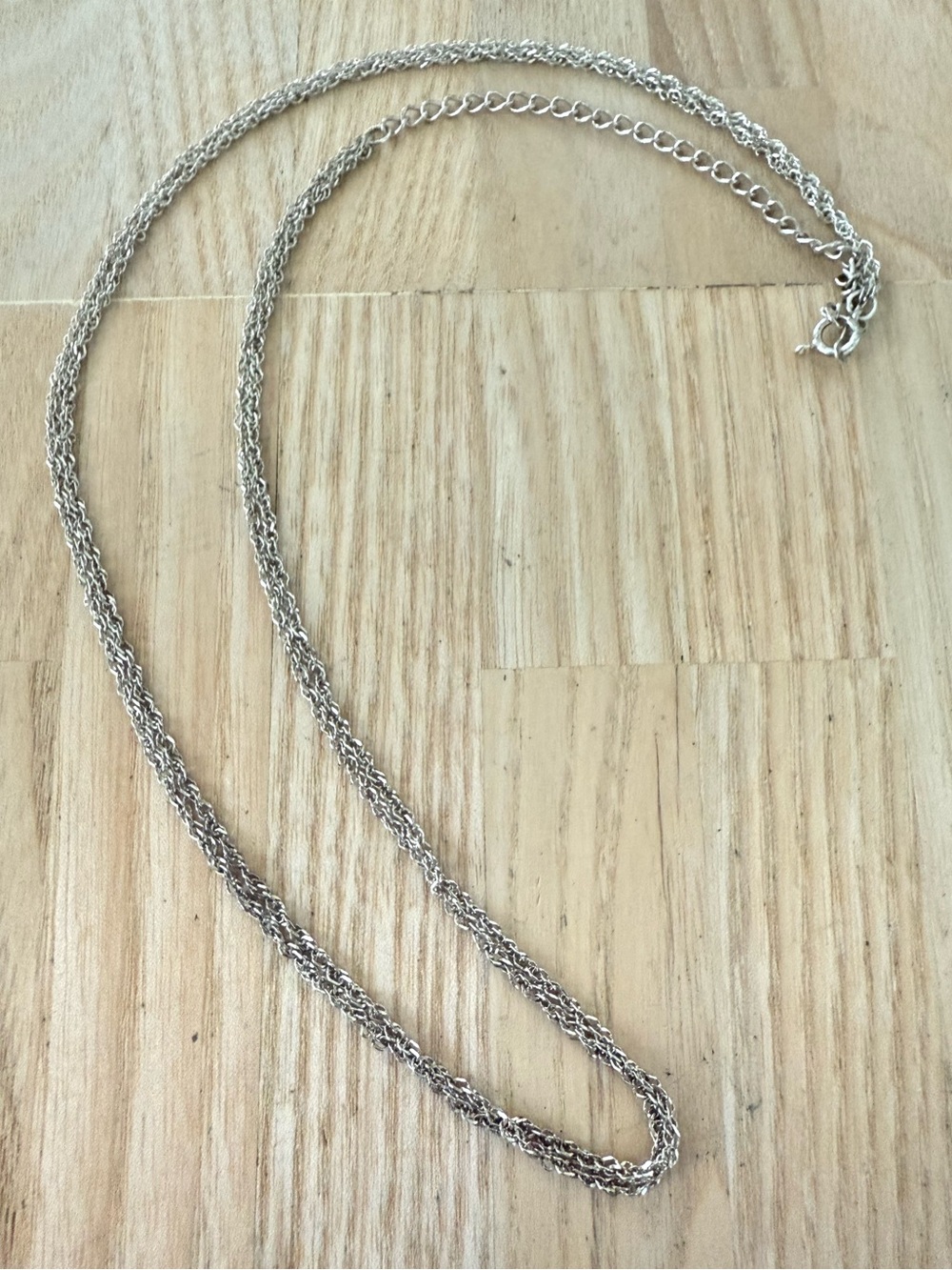 925 Sterling silver double strand chain necklace